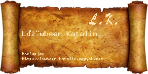 Löwbeer Katalin névjegykártya